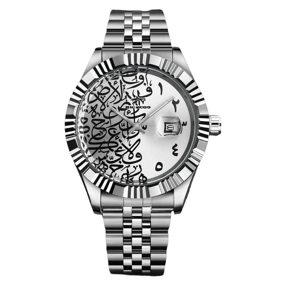 LEGOSS NAQSHAN white dial watch angled view