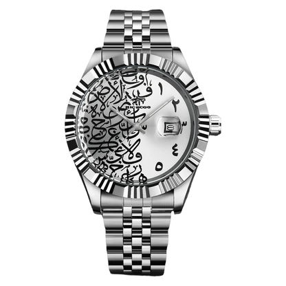 LEGOSS NAQSHAN white dial watch angled view