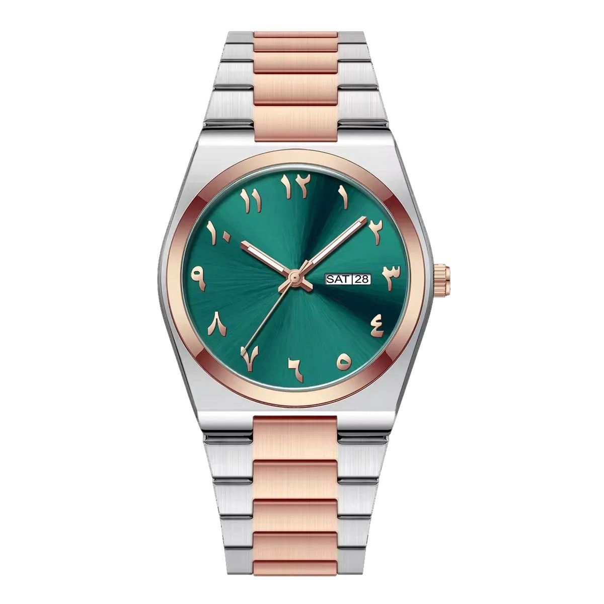 TAQVIN Rose Gold & Steel Emerald