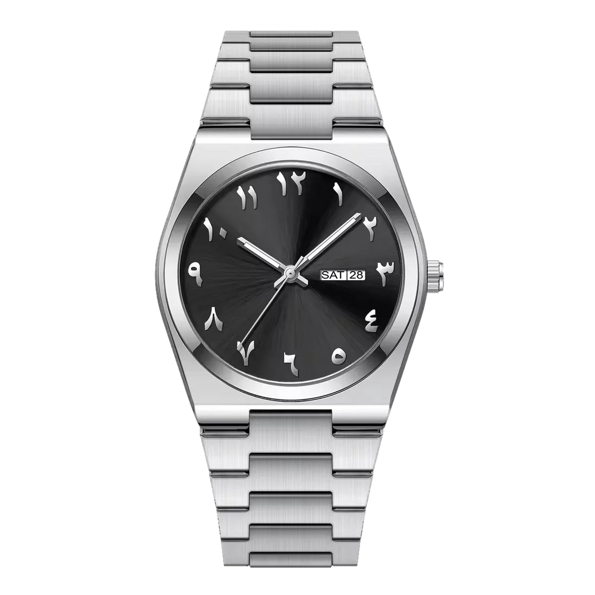 LEGOSS TAQVIN Men's 40mm Arabic Numeral Watch, Steel Bracelet