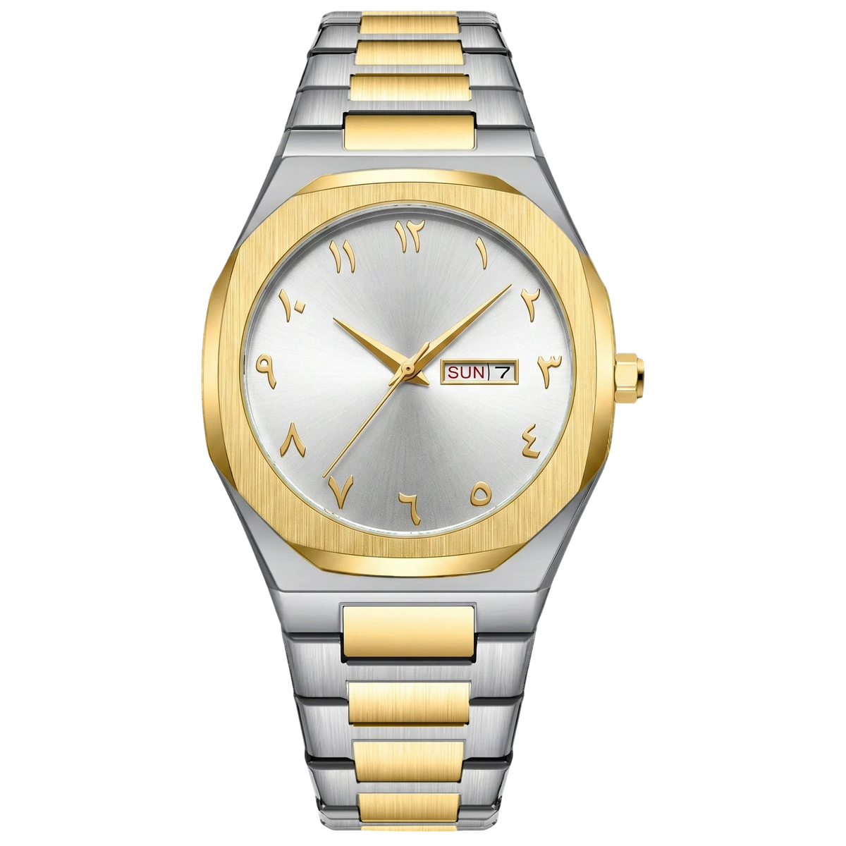 TIBRIQ Men's Gold & Steel Arabic Numeral Watch - view 9