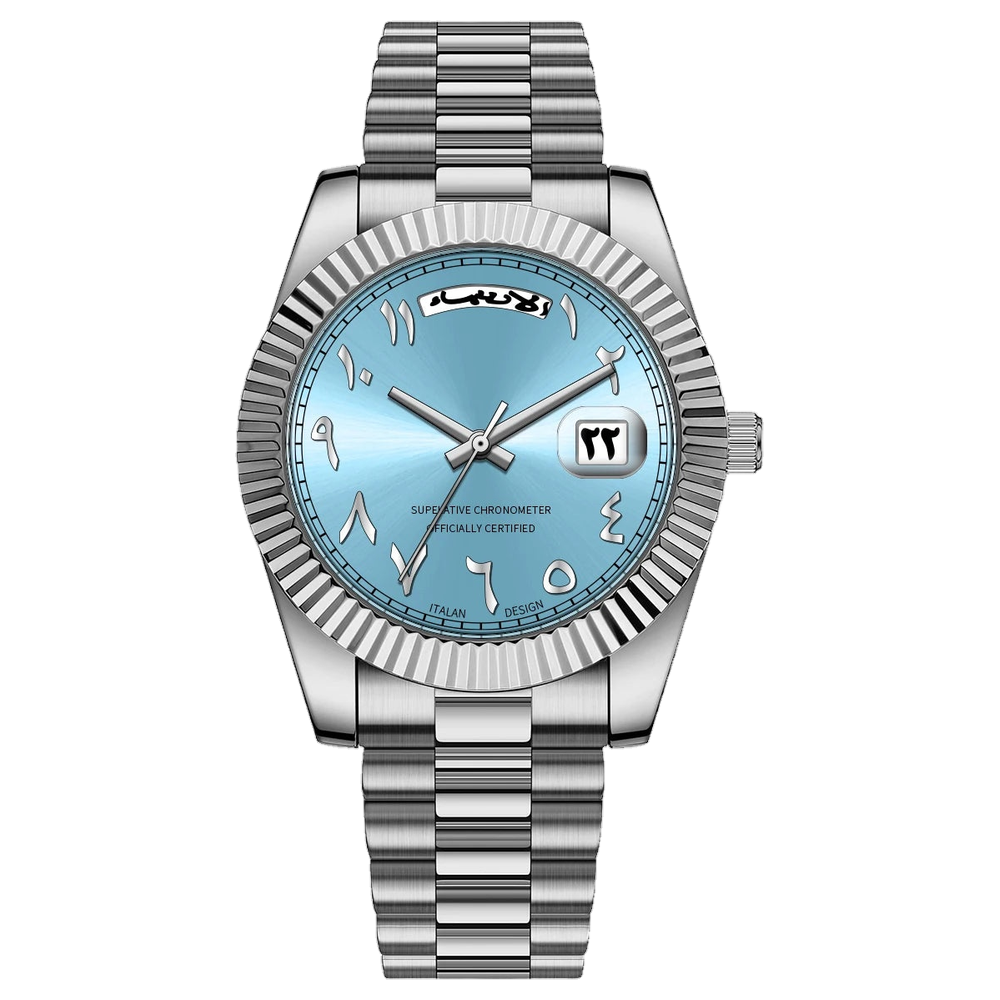 YAWMIQ light blue dial - front